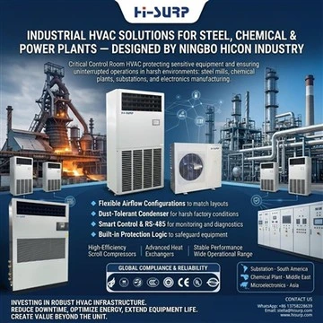 Průmyslová HVAC řešení pro ocelářské, chemické a energetické závody – navržená společností Ningbo Hicon Industry